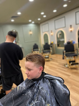 Kids side part haircut finished at Signature Hair Styles in Hillarys